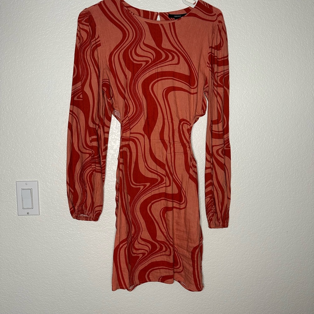 Stylish Red Swirl Pattern Dress
